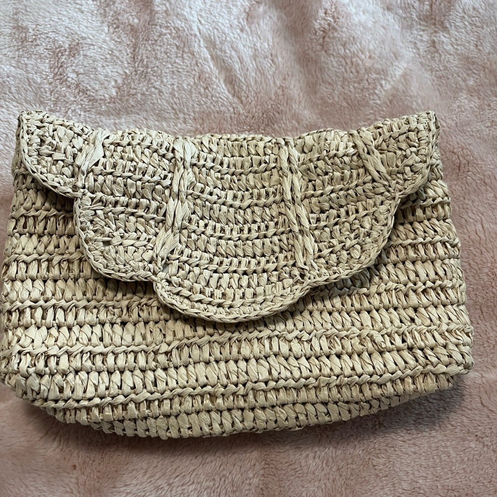 J.Crew Factory Raffia Clutch